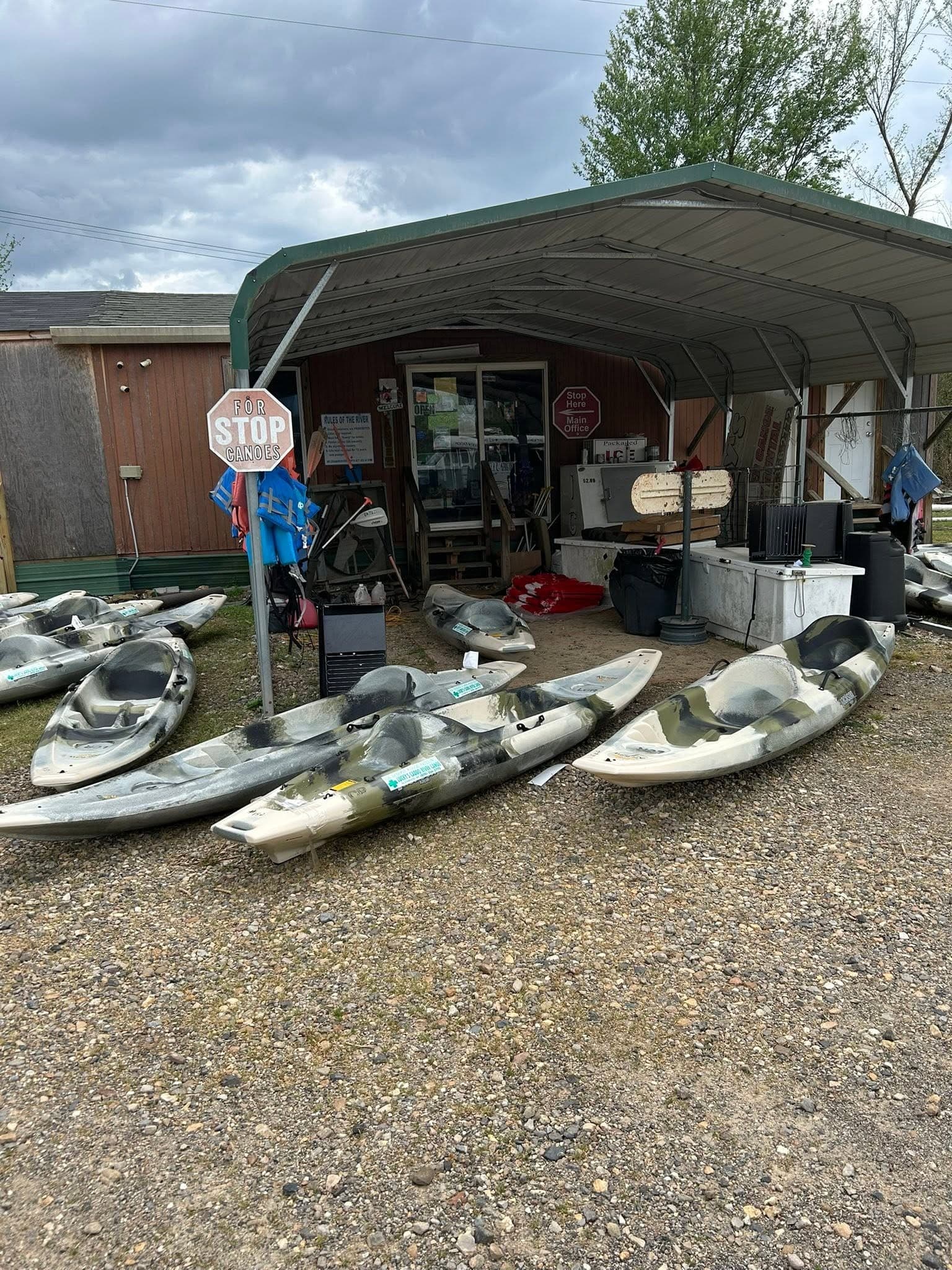 Lucky's main office and kayak rental area